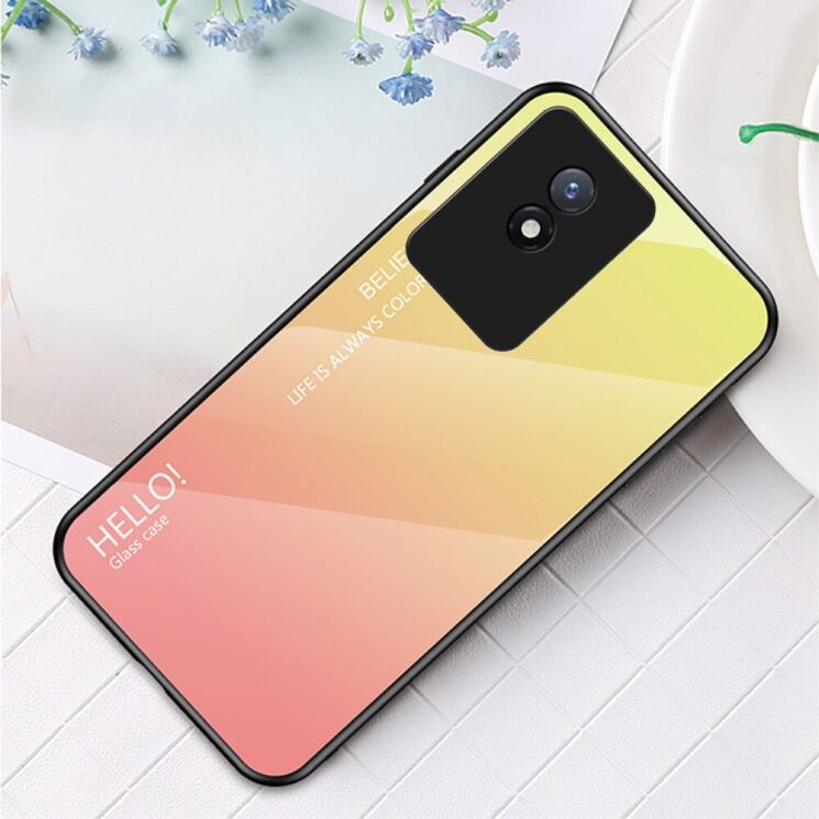 Защитный чехол Deexe Gradient Color для VIVO Y02 - Yellow: фото 2 из 8