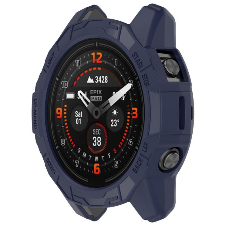 Защитный чехол Deexe Hollow Cover для Garmin Fenix E (47mm) - Midnight Blue: фото 3 из 6