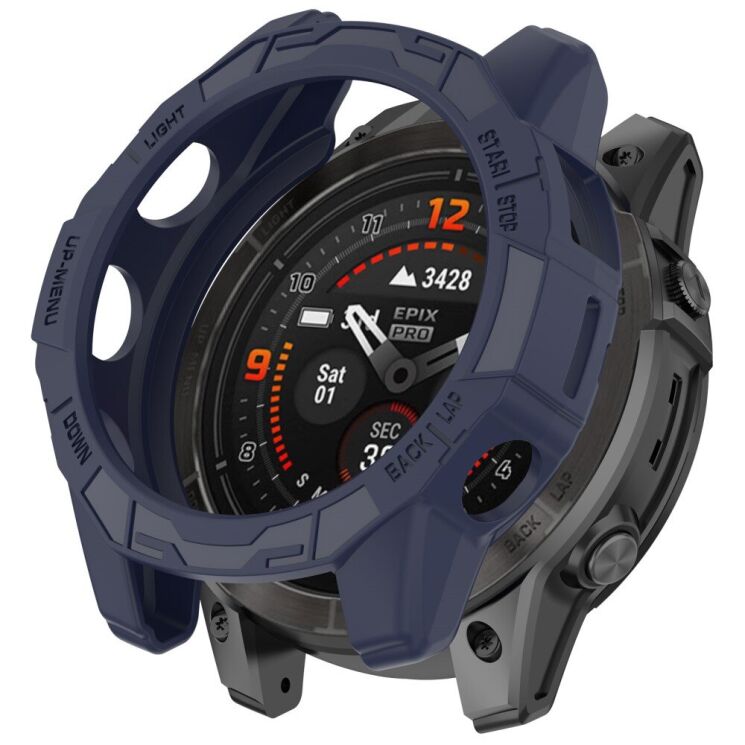 Защитный чехол Deexe Hollow Cover для Garmin Fenix E (47mm) - Midnight Blue: фото 1 из 6