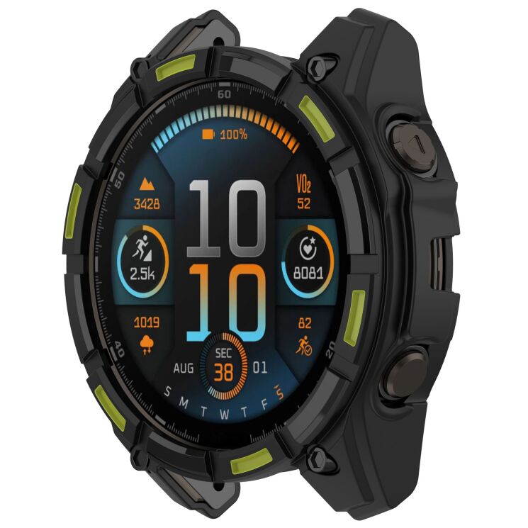 Захисний чохол Deexe Hollow Cover для Garmin Quatix 8 (51mm) - Black / Green: фото 2 з 7