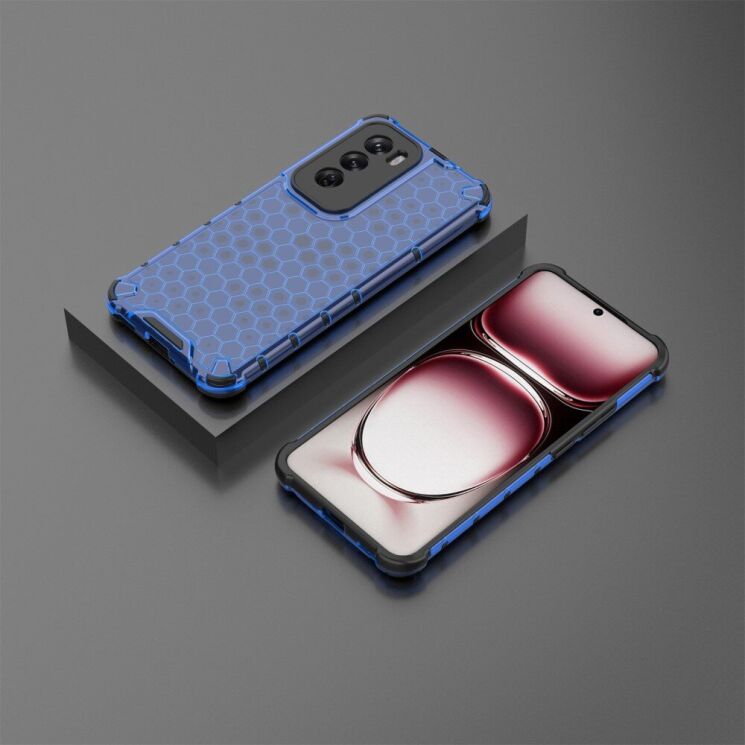 Защитный чехол Deexe Honeycomb Series для OPPO Reno 12 - Blue: фото 3 из 5