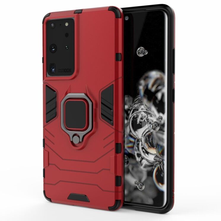 Защитный чехол Deexe Hybrid Case для Samsung Galaxy S21 Ultra - Red: фото 2 из 7
