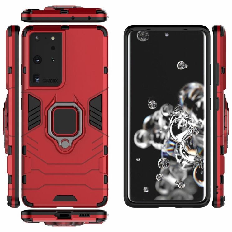 Защитный чехол Deexe Hybrid Case для Samsung Galaxy S21 Ultra - Red: фото 3 из 7