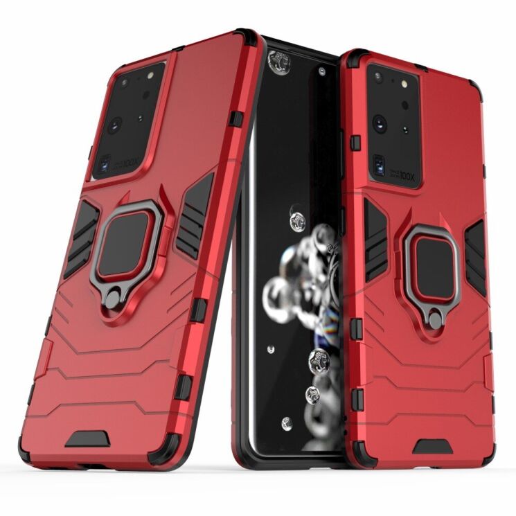Защитный чехол Deexe Hybrid Case для Samsung Galaxy S21 Ultra - Red: фото 1 из 7