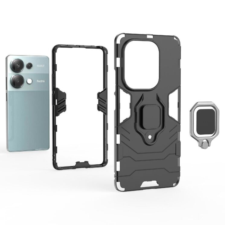 Защитный чехол Deexe Hybrid Case для Xiaomi Redmi Note 14S - Black: фото 6 из 6