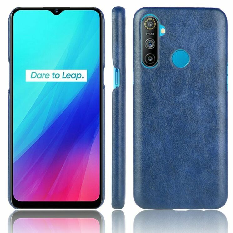 Захисний чохол Deexe Leather Back Cover для Realme C3 - Blue: фото 1 з 6