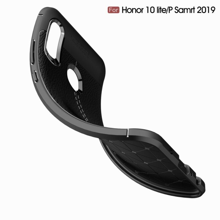 Захисний чохол Deexe Leather Cover для Huawei P Smart (2019) / Honor 10 Lite - Black: фото 3 з 12