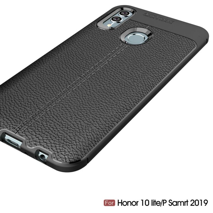 Захисний чохол Deexe Leather Cover для Huawei P Smart (2019) / Honor 10 Lite - Black: фото 8 з 12