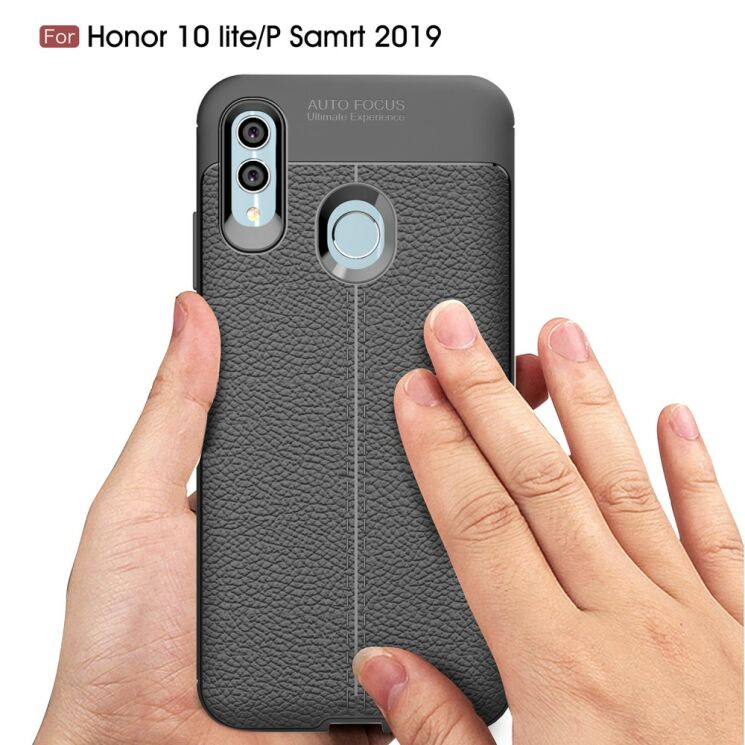 Захисний чохол Deexe Leather Cover для Huawei P Smart (2019) / Honor 10 Lite - Black: фото 11 з 12