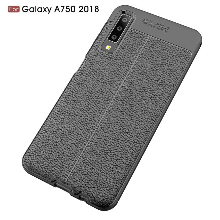 Защитный чехол Deexe Leather Cover для Samsung Galaxy A7 2018 (A750) - Black: фото 2 из 10