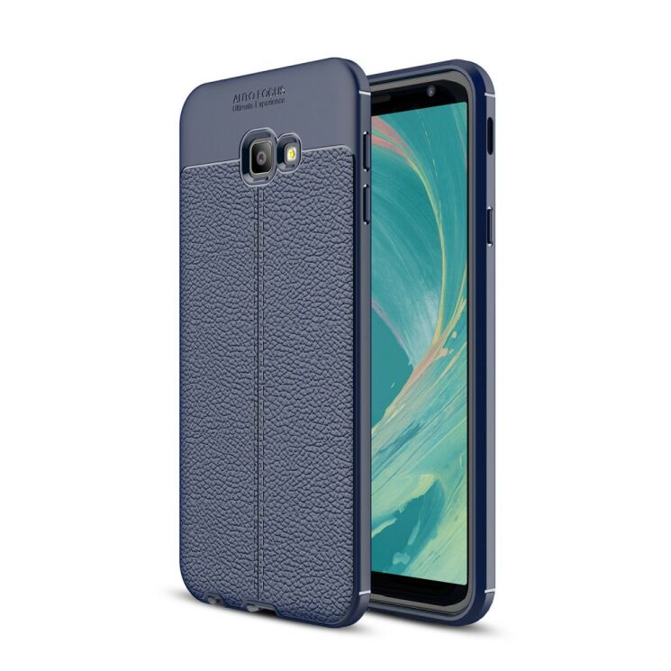 Защитный чехол Deexe Leather Cover для Samsung Galaxy J4+ (J415) - Dark Blue: фото 1 из 10