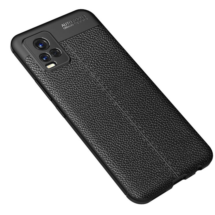 Захисний чохол Deexe Leather Cover для VIVO V20 - Black: фото 7 з 11