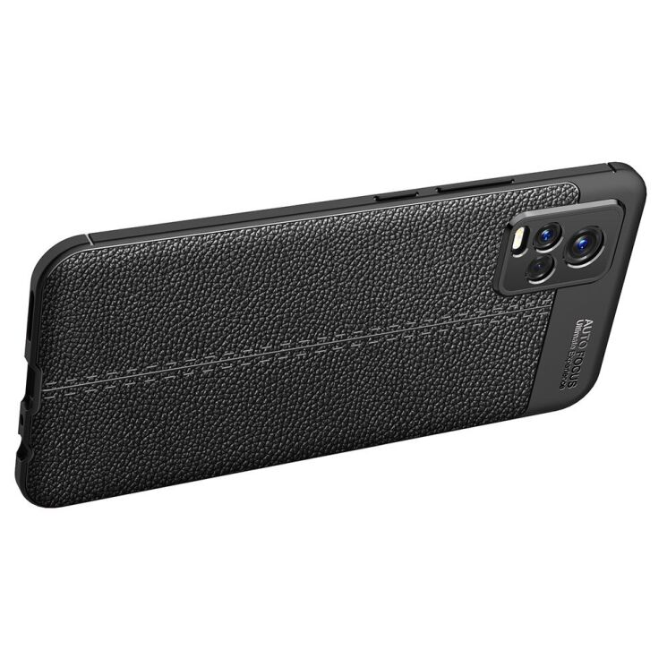 Захисний чохол Deexe Leather Cover для VIVO V20 - Black: фото 6 з 11