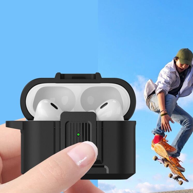 Защитный чехол Deexe Lock Design для Apple AirPods Pro 2 - Black: фото 8 из 10