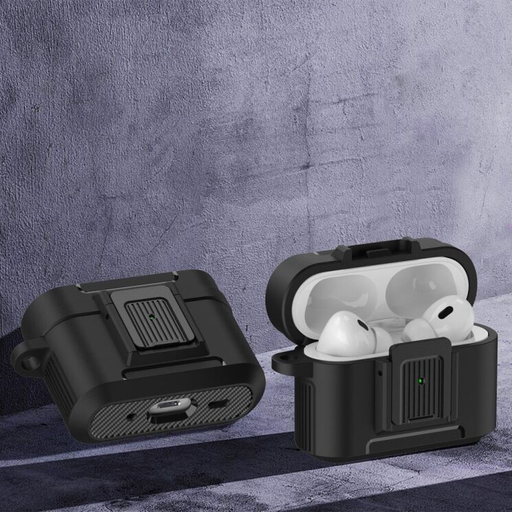 Защитный чехол Deexe Lock Design для Apple AirPods Pro 2 - Black: фото 9 из 10