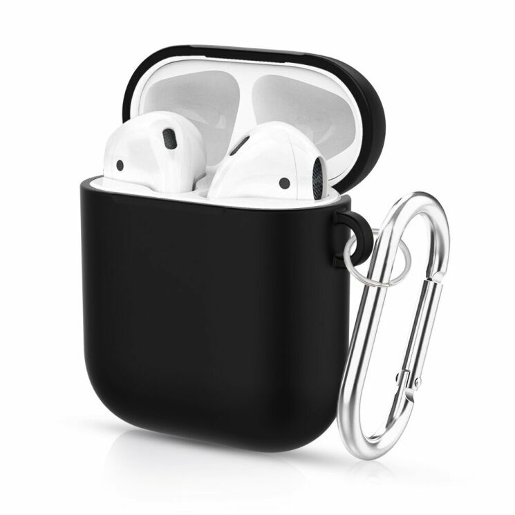Защитный чехол Deexe Matte Case для Apple AirPods 1 / 2 - Black: фото 1 из 6