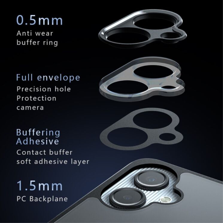 Защитный чехол Deexe Matte Skin для Samsung Galaxy A06 (A065) - Transparent / Black: фото 9 из 12