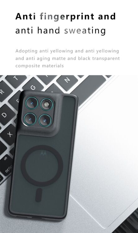 Защитный чехол Deexe Matte Skin with MagSafe для Motorola Edge 60 / Edge 60 Fusion - Black: фото 19 из 20