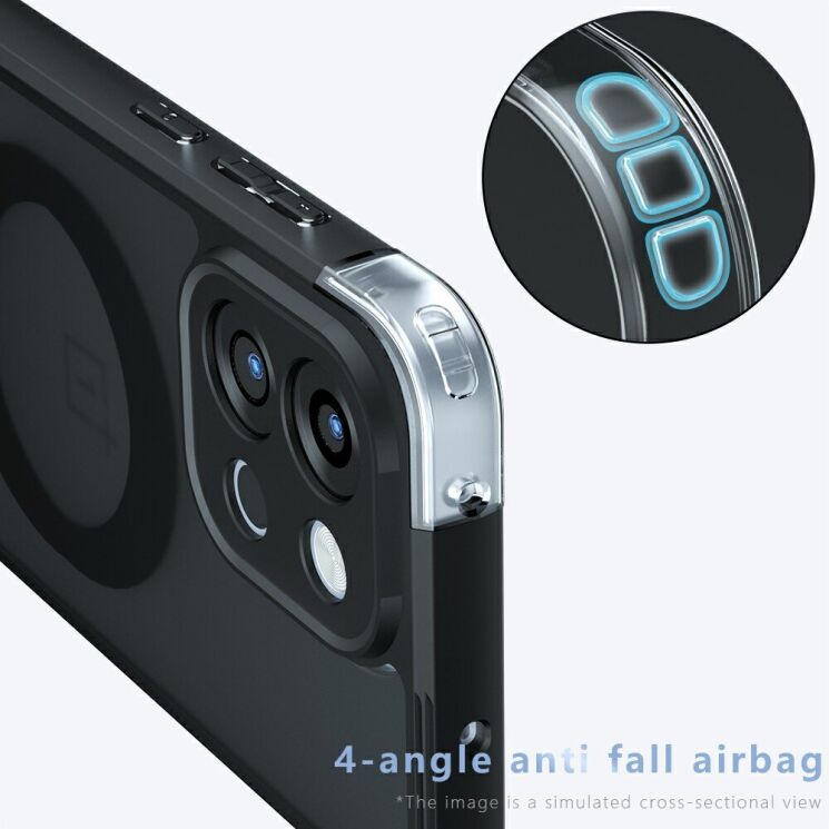 Захисний чохол Deexe Matte Skin with MagSafe для OnePlus 13T - Black: фото 5 з 11
