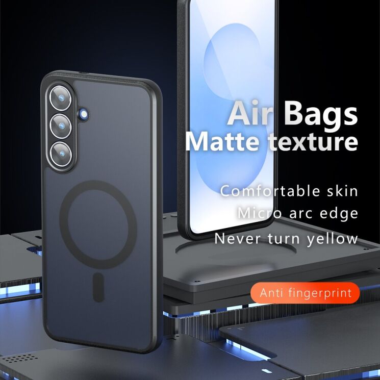 Защитный чехол Deexe Matte Skin with MagSafe для Samsung Galaxy S26 FE - Black: фото 4 из 12