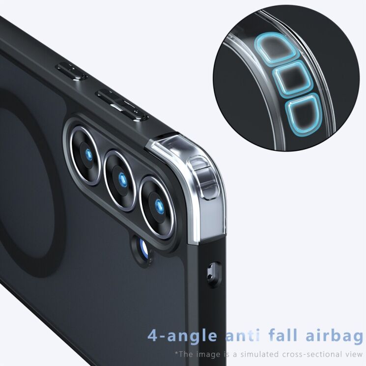 Защитный чехол Deexe Matte Skin with MagSafe для Samsung Galaxy S26 FE - Black: фото 6 из 12