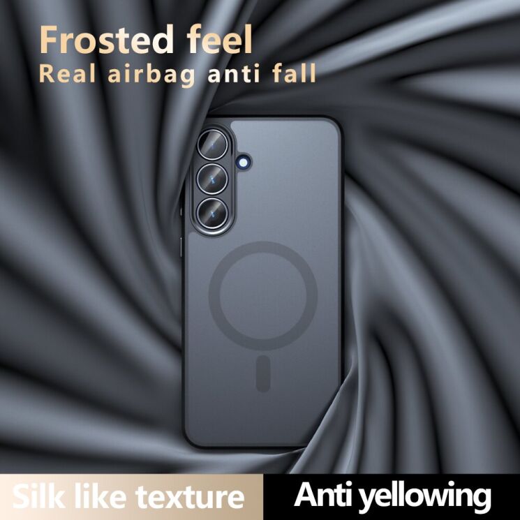 Защитный чехол Deexe Matte Skin with MagSafe для Samsung Galaxy S26 FE - Black: фото 10 из 12