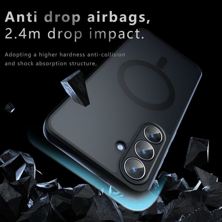 Защитный чехол Deexe Matte Skin with MagSafe для Samsung Galaxy S26 FE - Black: фото 5 из 12