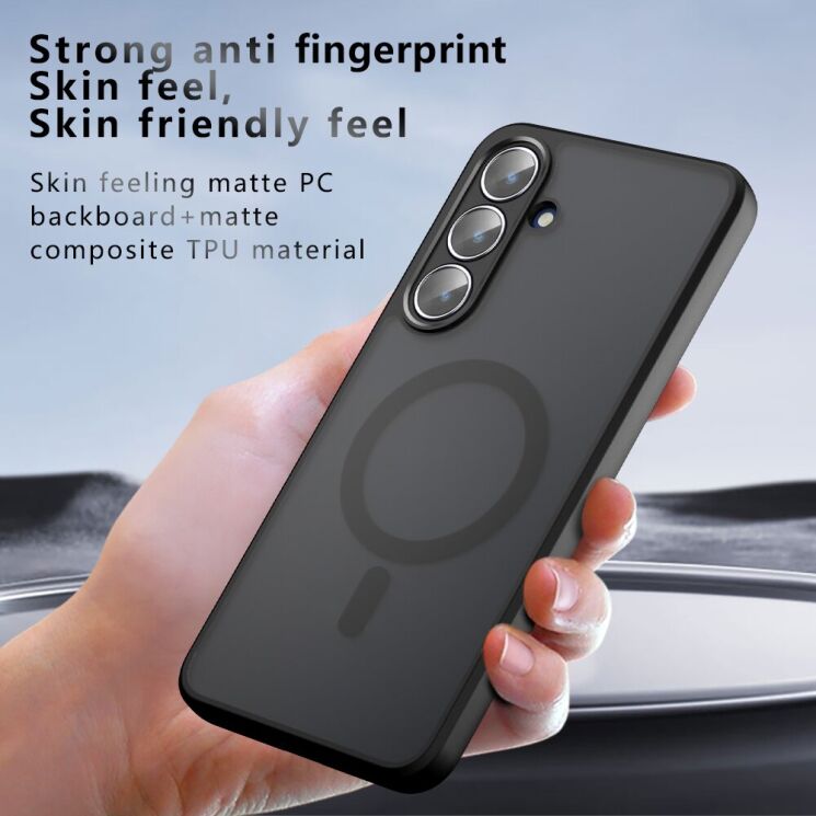 Защитный чехол Deexe Matte Skin with MagSafe для Samsung Galaxy S26 FE - Black: фото 9 из 12