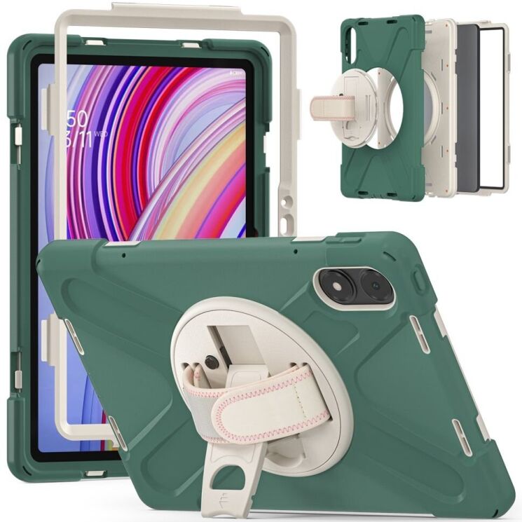 Защитный чехол Deexe Rotation Hybrid для Xiaomi Redmi Pad Pro / Poco Pad - Emerald Green: фото 1 из 14
