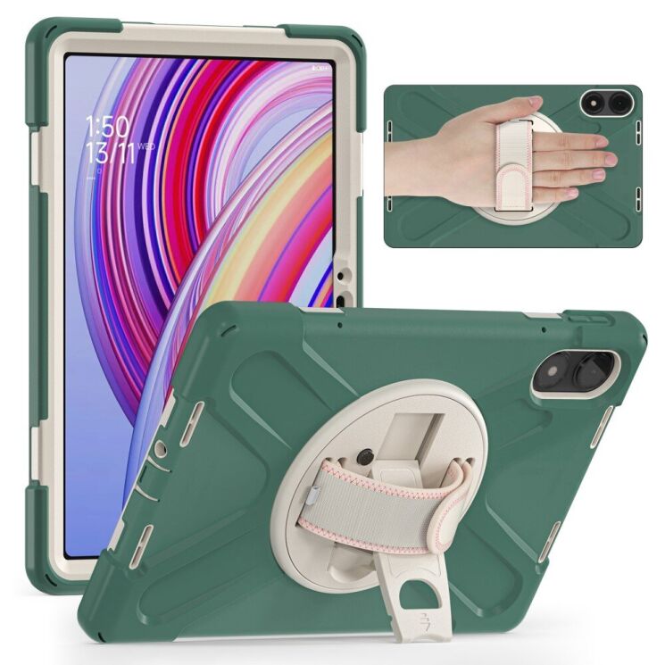 Защитный чехол Deexe Rotation Hybrid для Xiaomi Redmi Pad Pro / Poco Pad - Emerald Green: фото 2 из 14