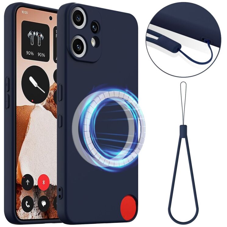 Захисний чохол Deexe Silicone Case with MagSafe для Nothing CMF Phone 2 Pro - Dark Blue: фото 1 з 9