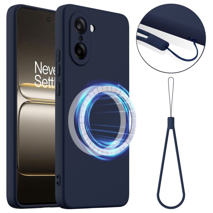Захисний чохол Deexe Silicone Case with MagSafe для OnePlus Nord CE 5 / Ace 5 Racing - Dark Blue: фото 1 з 8
