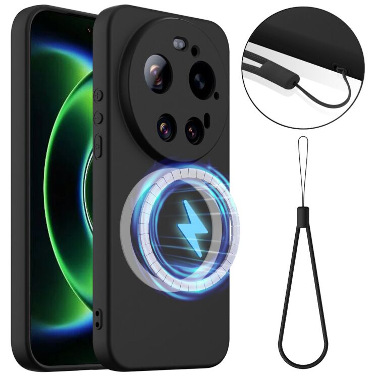 Защитный чехол Deexe Silicone Case with MagSafe для Xiaomi 17 Ultra - Black: фото 1 из 9