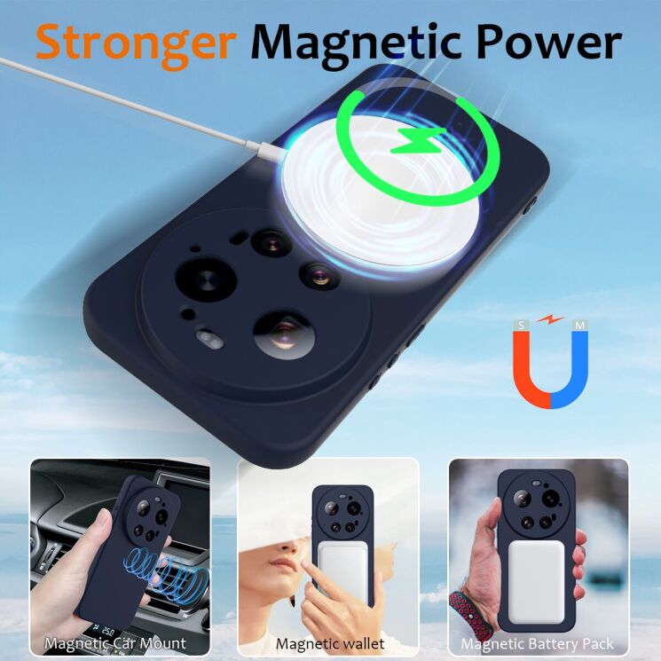 Защитный чехол Deexe Silicone Case with MagSafe для Xiaomi 17 Ultra - Black: фото 4 из 9