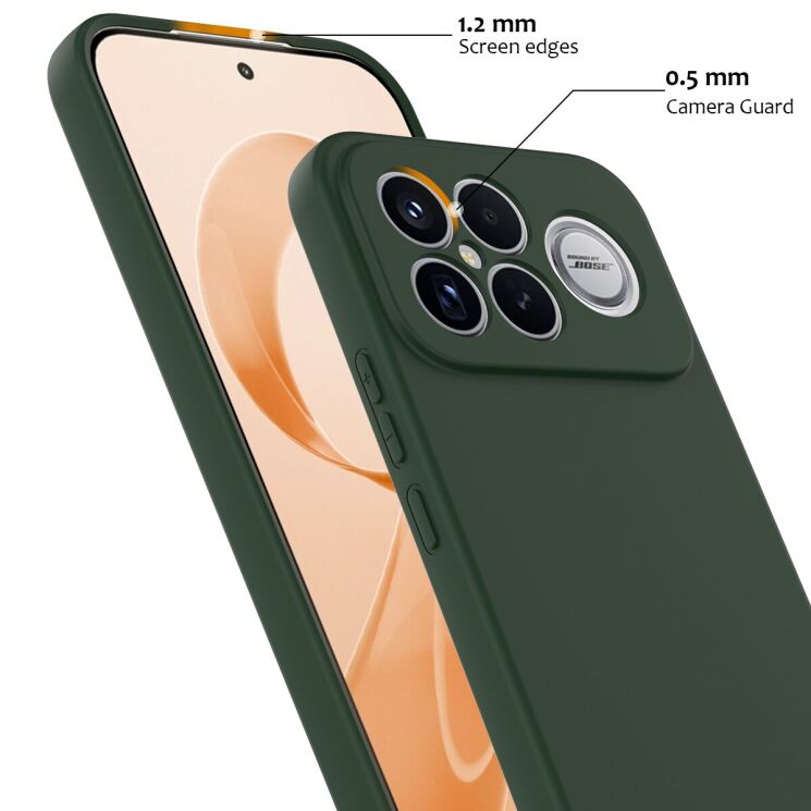 Защитный чехол Deexe Silicone Case with MagSafe для Xiaomi Poco F8 Ultra - Dark Green: фото 7 из 9