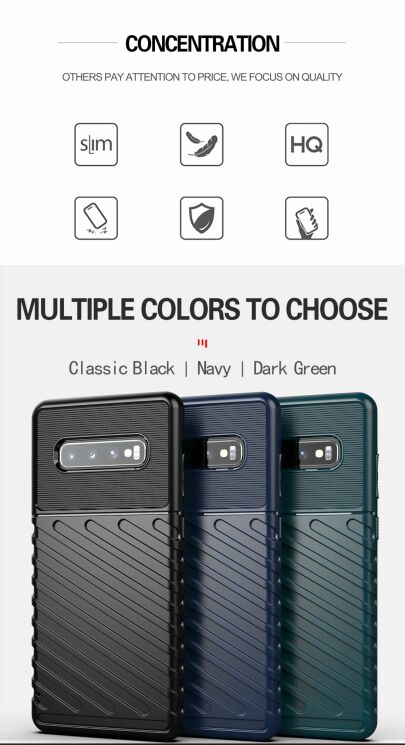Защитный чехол Deexe Thunder Series для Samsung Galaxy S10 Plus (G975) - Black: фото 4 из 10