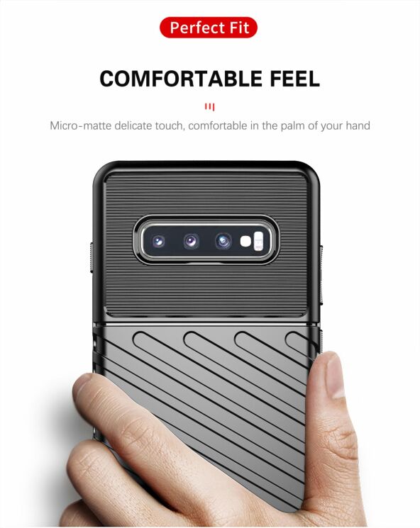 Защитный чехол Deexe Thunder Series для Samsung Galaxy S10 Plus (G975) - Black: фото 6 из 10