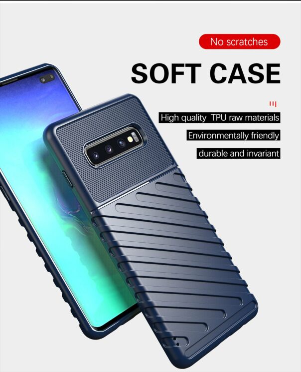 Защитный чехол Deexe Thunder Series для Samsung Galaxy S10 Plus (G975) - Black: фото 9 из 10