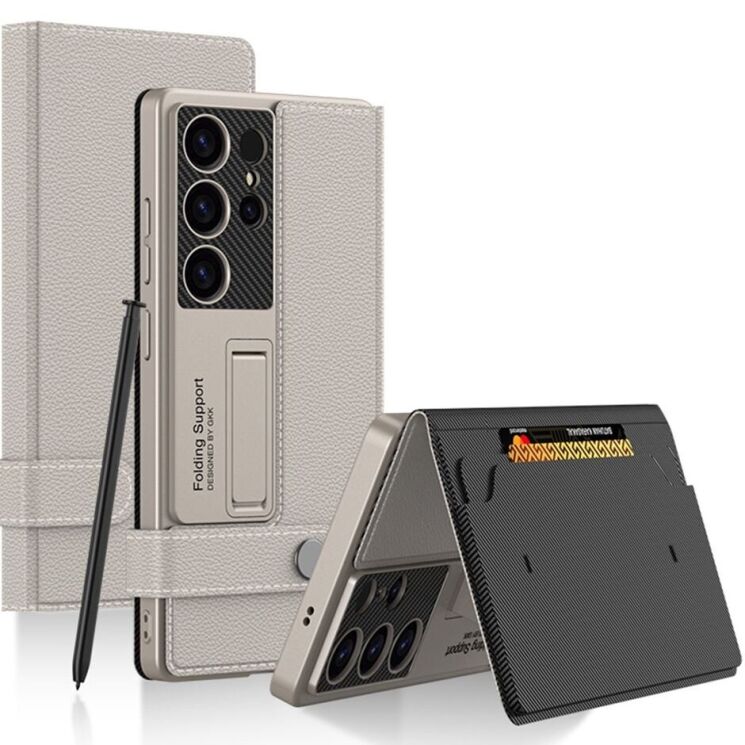 Защитный чехол GKK Card Holder для Samsung Galaxy S25 Ultra (S938) - Titanium Grey: фото 1 из 9