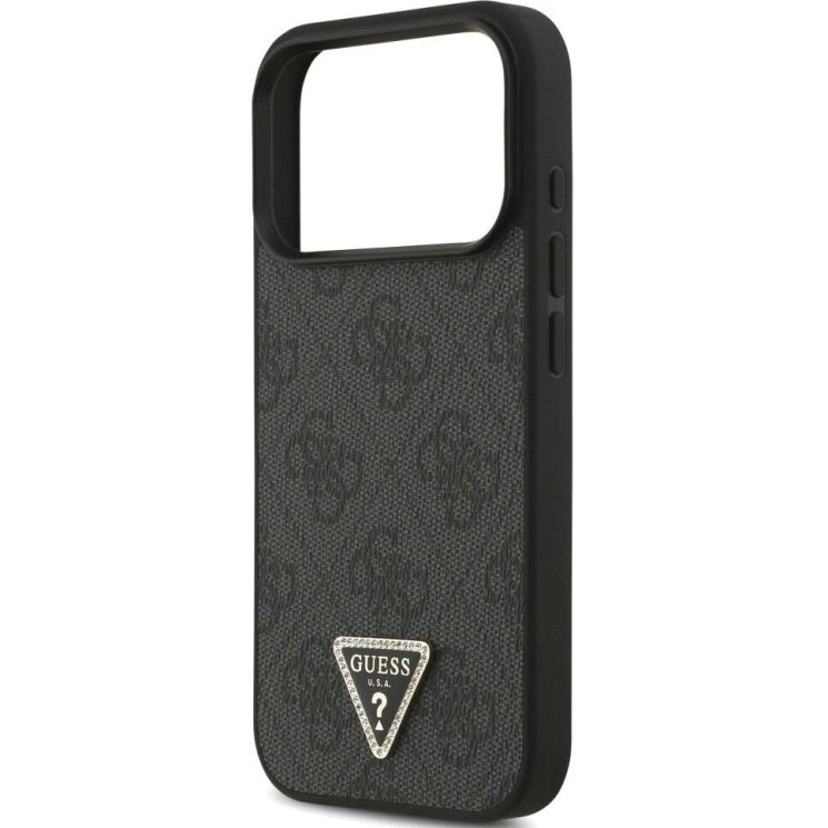 Захисний чохол Guess Leather 4G Triangle Strass MagSafe для iPhone 17 Pro (GUHMP17LP4TDPLK) - Black (403270B) Захисний чохол Guess Leather 4G Triangle Strass MagSafe для iPhone 17 Pro (GUHMP17LP4TDPLK) - Black: фото 6 з 9
