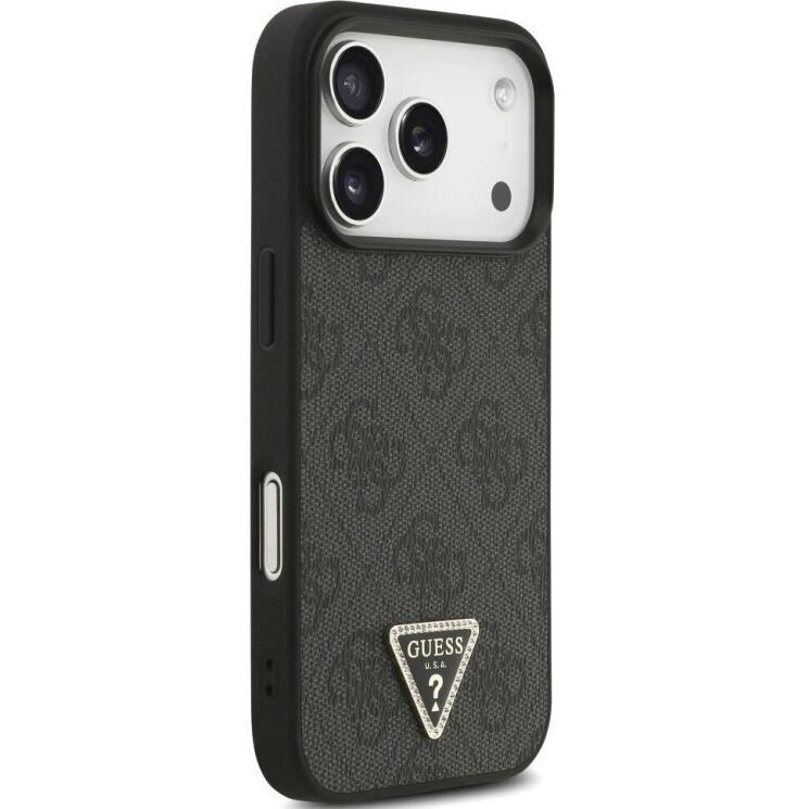 Захисний чохол Guess Leather 4G Triangle Strass MagSafe для iPhone 17 Pro (GUHMP17LP4TDPLK) - Black (403270B) Захисний чохол Guess Leather 4G Triangle Strass MagSafe для iPhone 17 Pro (GUHMP17LP4TDPLK) - Black: фото 4 з 9