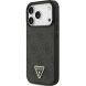 Захисний чохол Guess Leather 4G Triangle Strass MagSafe для iPhone 17 Pro (GUHMP17LP4TDPLK) - Black (403270B). Фото 3 з 9