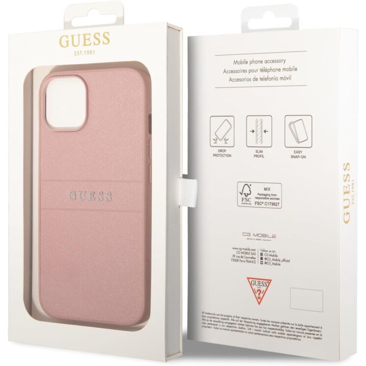 Защитный чехол Guess Saffiano для Apple iPhone 14 Plus - Pink: фото 7 из 7