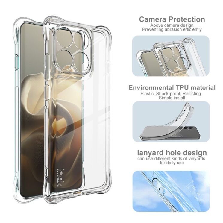 Захисний чохол IMAK Airbag MAX Case для Motorola Edge 60 Pro - Transparent: фото 3 з 11