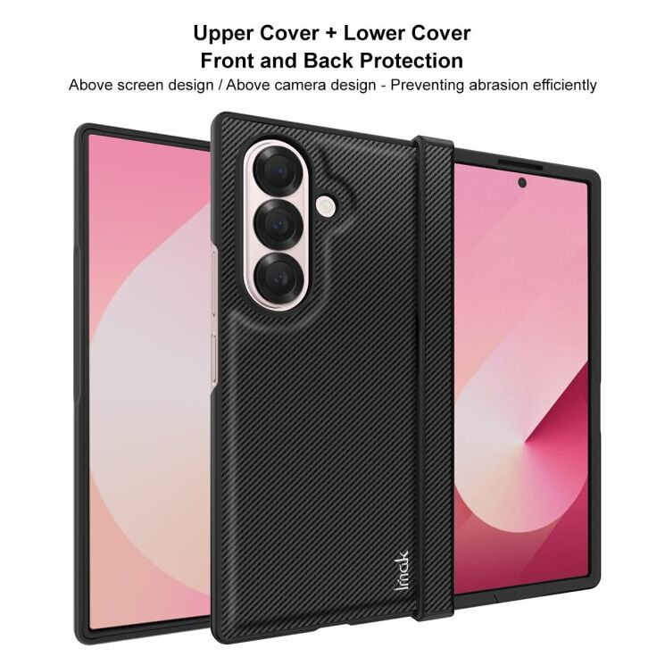 Защитный чехол IMAK Carbon Case (FF) для Samsung Galaxy Fold 7 - Black: фото 6 из 7
