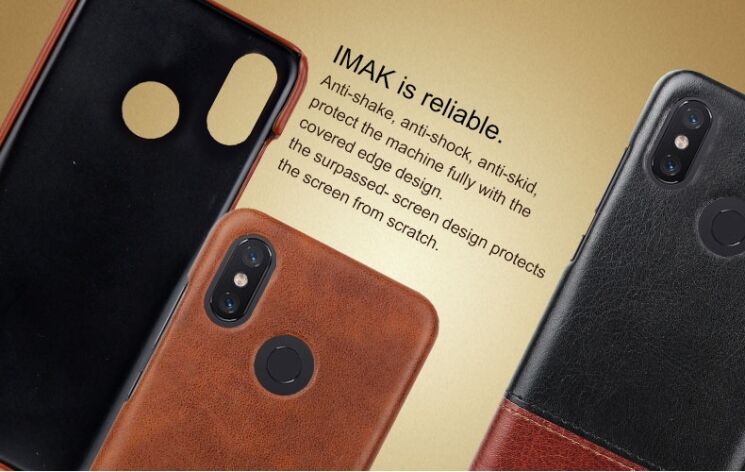 Защитный чехол IMAK Leather Series для Xiaomi Mi 8 - Brown: фото 5 из 5