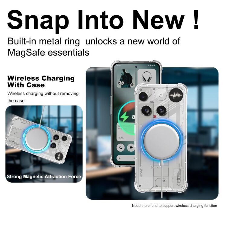 Защитный чехол IMAK Space Shield MagSafe для Nothing Phone (3) - Transparent: фото 7 из 9