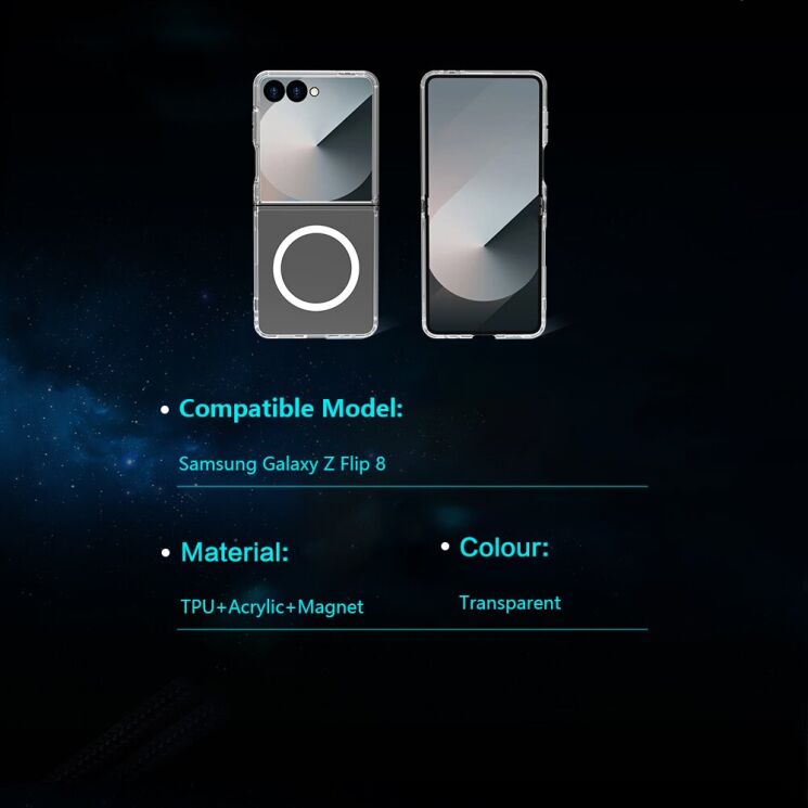 Защитный чехол LEREACH TOC Magnetic для Samsung Galaxy Flip 8 - Transparent (423504T) Защитный чехол LEREACH TOC Magnetic для Samsung Galaxy Flip 8 - Transparent: фото 17 из 17