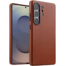 Защитный чехол MELKCO Leather Back Cover (with MagSafe Support) для Samsung Galaxy S25 Ultra (S938) - Brown: фото 1 из 6