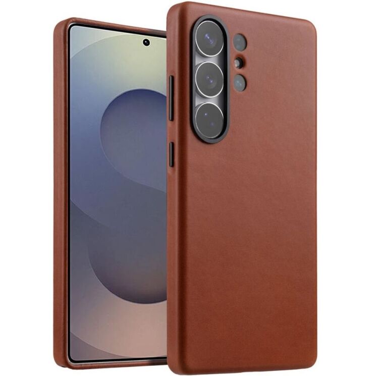 Защитный чехол MELKCO Leather Back Cover (with MagSafe Support) для Samsung Galaxy S25 Ultra (S938) - Brown: фото 1 из 6